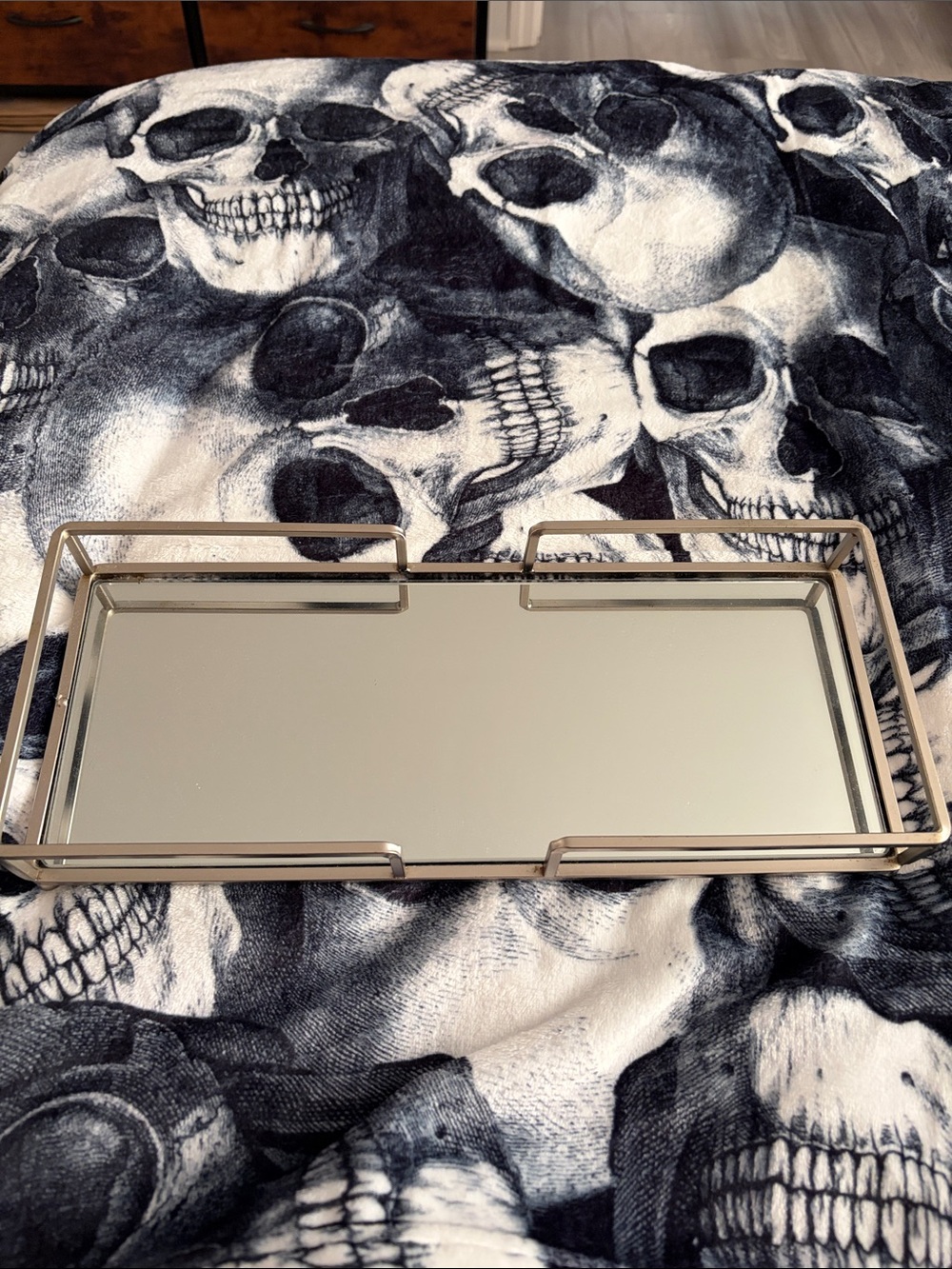 Mirrored Vanity Tray - Modern Home Bath Organizer